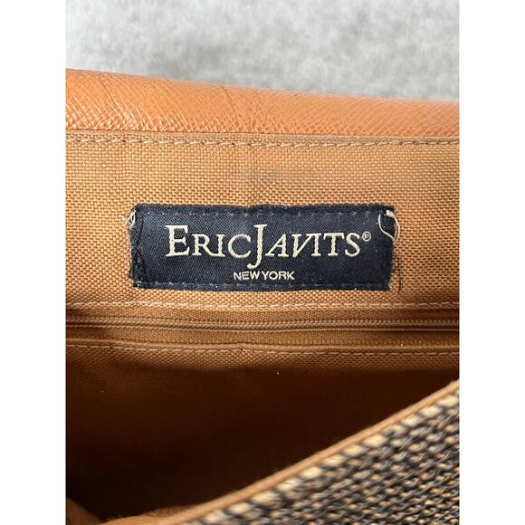 Eric Javits New York Woven Straw Shoulder Handbag with Bamboo Detail Tan - Picture 5 of 10